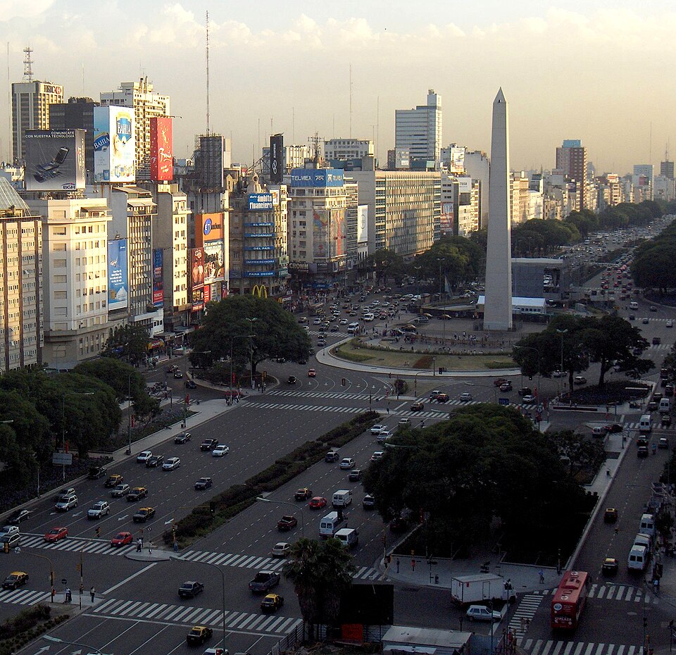 The Obelisco on Avenida 9 de Julio in Buenos Aires, Argentina